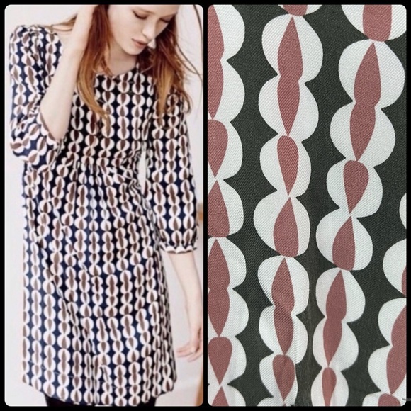 Boden Easy Scoop Neck Geometric Print Tunic Dress - Picture 1 of 13